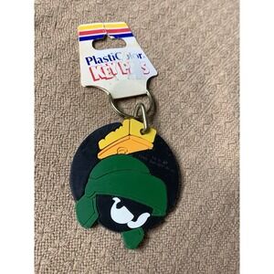 Vintage 90s‎ Marvin The Martian Looney Tunes Rubber Key Chain NWT